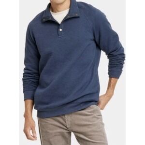 Goodfellow & Co Blue Quilted Snap Pullover Sweatshirt New Size Large